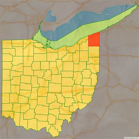 Map of Ashtabula County, Ohio - Thong Thai Real