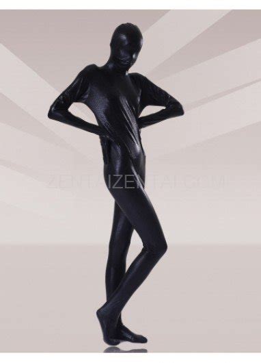 Black Shiny Metallic Unisex Morph Zentai Suits