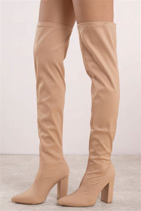 Buy Thigh High Nude Boots Cheap Online