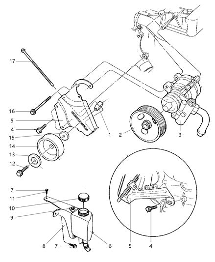 R Genuine Mopar Power Steering Pump Assembly