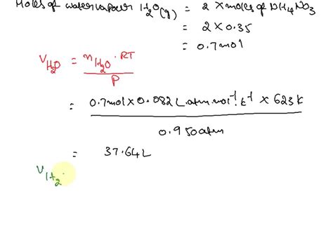 Solved Part How Many Liters Of Water Vapor Are Produced When G