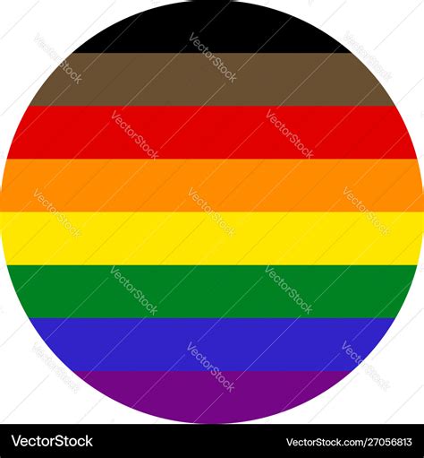 Lgbt Flag Round Shape Icon On White Background Vector Image