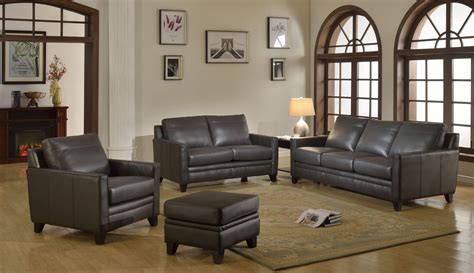 Fletcher Grey Living Room Set from Leather Italia (1444-6287B-031128A) | Coleman Furniture