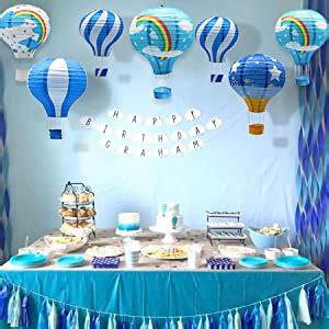 Amazon Rainbow Hanging Hot Air Balloon Paper Lanterns Set Party