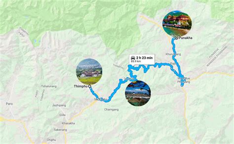 Punakha Maps of Location, Sightseeing, Hotels, Transfer...