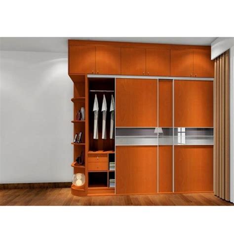 Orange Laminated Plywood Designer Bedroom Wardrobe At Rs Square