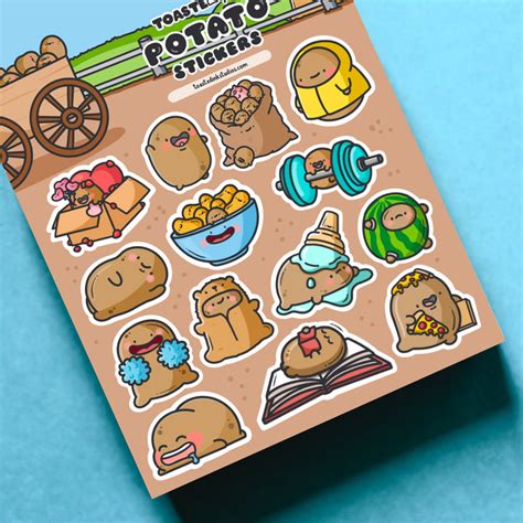 Cute Potato Sticker Sheet Cute Stickers Toastedink