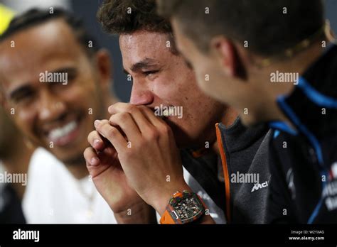 Mclarens Lando Norris Breaks Out Into Laughter Hi Res Stock Photography