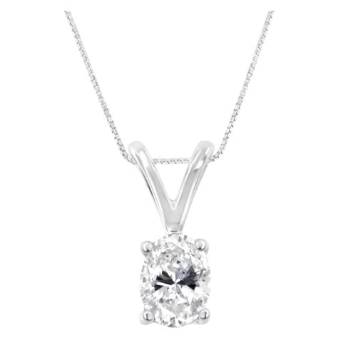 New 14k White Gold 059ctw Princess Cut Bezel Diamond Solitaire Pendant