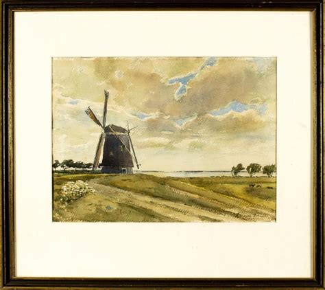 Florence Vincent Robinson Landscape With Windmill Mutualart