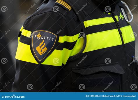 Close Up Police Logo at Amsterdam the Netherlands 4-5-2020 Editorial ...