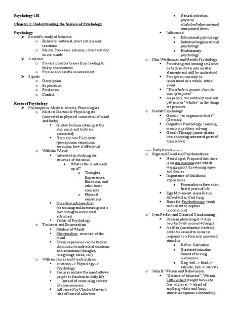 Psy 101 Notes Pdf Classical Conditioning Reinforcement