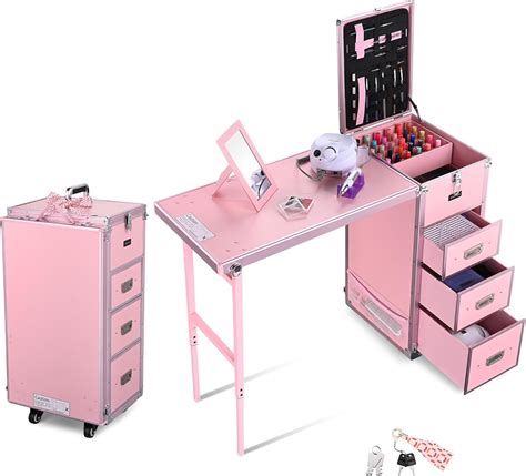 Amazon Byootique Rolling Manicure Table Foldable Nail Desk Mobile