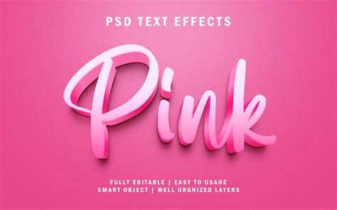 Premium Psd Pink Editable Psd Text Effects