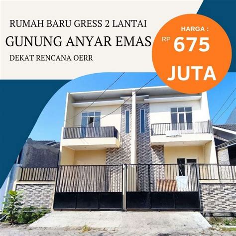 600 Jutaan Rumah 2 Lantai Di Gunung Anyar Emas Dekat UPN Dijual