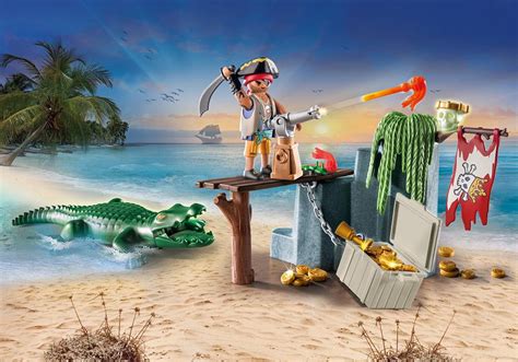 Playmobil Pirates Pirat Skattejakt Med Alligator 71473