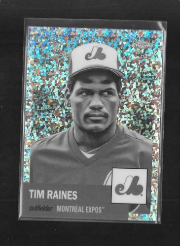 TIM RAINES 2022 Topps Chrome Platinum BLACK WHITE MINI DIAMOND