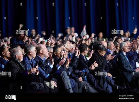 People In The Crowd Take Photos And Applaud For The Final Boeing 747 Is Displayed At The