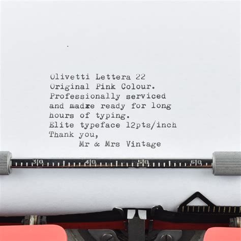 Olivetti Lettera 22 Typewriter | Original Pink | Worldwide postage – Mr ...