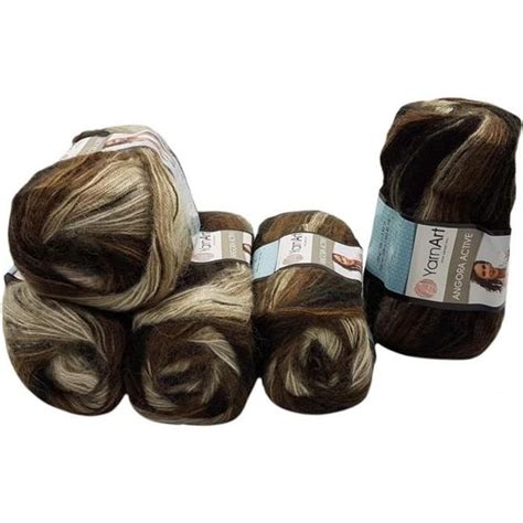 Yarnart Angora Active Lot De 5 Pelotes De Laine À Tricoter De 100 G