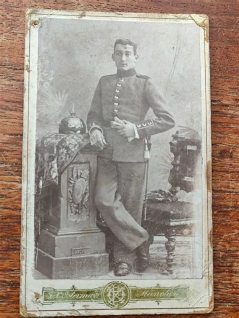 Portrait Cdv Soldat Offizier Mit S Bel Pickelhaube Foto Ostermayr