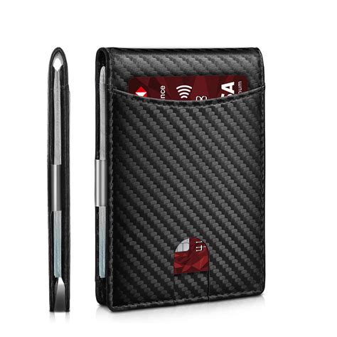 RFID Carbon Fiber Card Holder wallet with ID Window