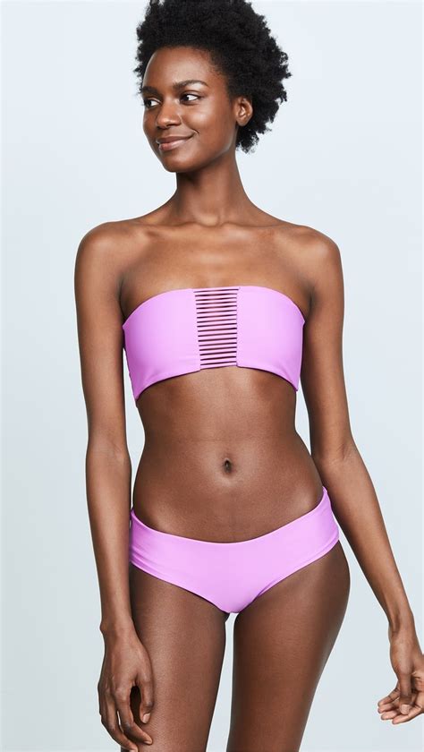 Mikoh Sunset String Bandeau Bikini Top And Bottom Sexy Swimsuits On