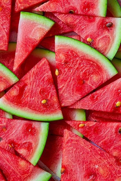 Premium Photo Macro Watermelon Juicy Fresh Sliced Watermelon Wedges