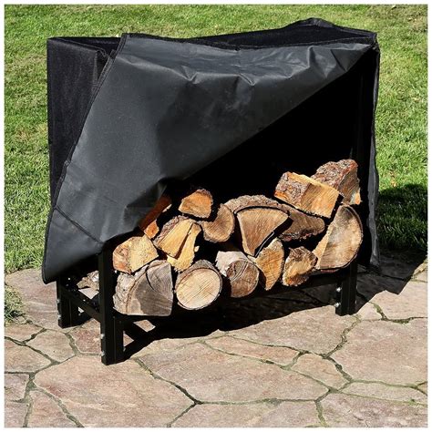 Sunnydaze 30 Inch Indoor Outdoor Black Steel Firewood Log Holder WGL 03