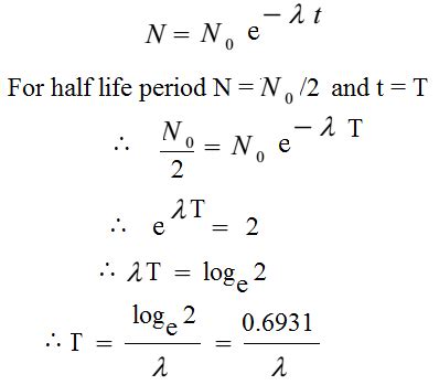 Half Life And Mean Or Average Life Of Radioactive Substance