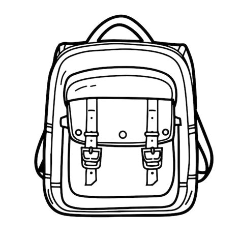 Contorno vectorial minimalista de un icono de bolso escolar para niños