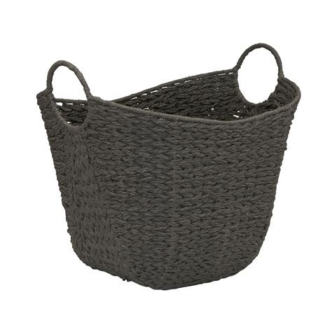 Household Essentials Paper Rope Basket With Handles Natural Woven