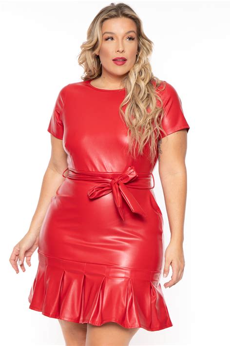 Dresse Red Leather Dress