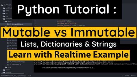 Python Mutable Vs Immutable Learn With Realtime Example Difference Explained Tutorial Youtube