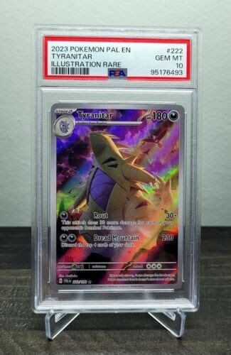 PSA 10 GEM MINT Tyranitar 222 193 Illustration Rare Pokemon SV Paldea