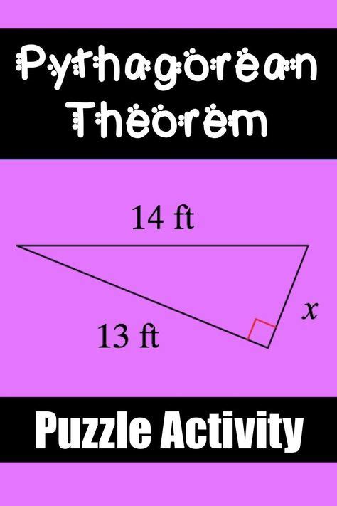 Pythagorean Theorem Puzzle Worksheet Pythagorean Theorem Worksheets