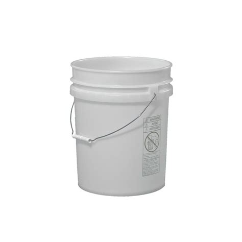 Gallon Natural Plastic Round Open Head Pail W Metal Bail Fda