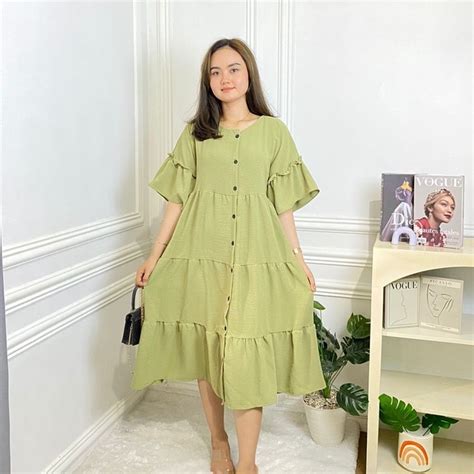 Jual DRESS ZOYYA CRINKLE Dress Ibu Hamil JUMBO LD 120 DASTER