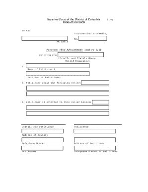 Fillable Online DCSC Form Petition For Post Appointment Forms Fax