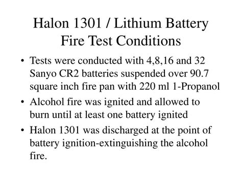 PPT - LITHIUM BATTERY FIRE TESTS PowerPoint Presentation, free download ...