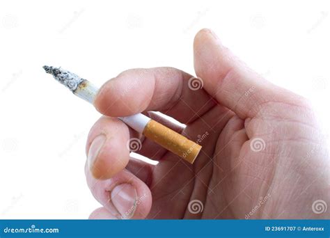 Cigarette In Hand Stock Image Image Of White Closeup 23691707