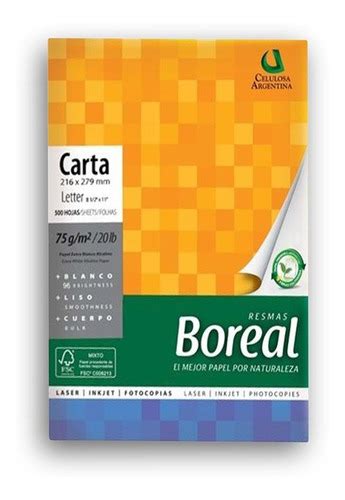 Resma Boreal Carta 75 Gr X 500 Hojas Caja 10 Resmas Es Resma Obra