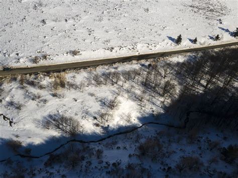 Aerial Winter View of Balkan Mountains Around Beklemeto Pass, Bulgaria ...