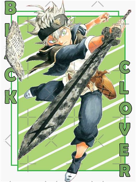 Pegatina Asta Black Clover Burakku Kuroba Raya De Color Diseño De Anime De Kruto Designs