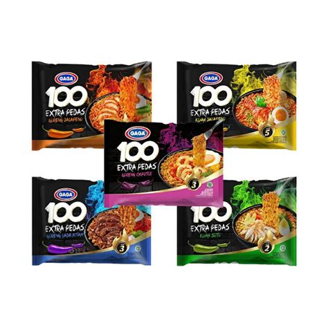 Jual Mie Gaga 100 Extra Pedas Mi Gaga Kuah Soto Kuah Jalapeno Goreng