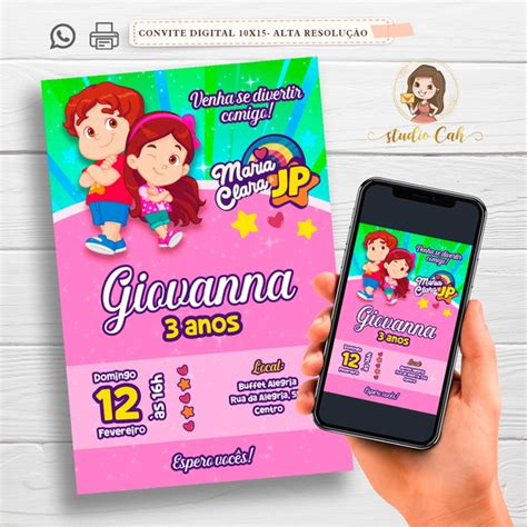 Convite Digital Maria Clara E Jp Elo Produtos Especiais