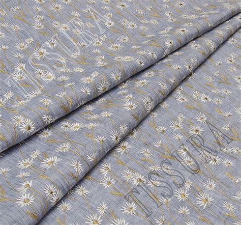 Embroidered Linen Fabric 100 Linen Exclusive Fabrics From Switzerland By Jakob Schlaepfer Sku