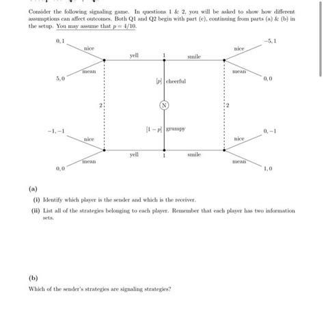 Consider The Following Signaling Game In Questions Chegg