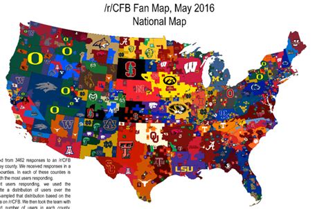 Who's the most popular college football team in your county? - FootballScoop