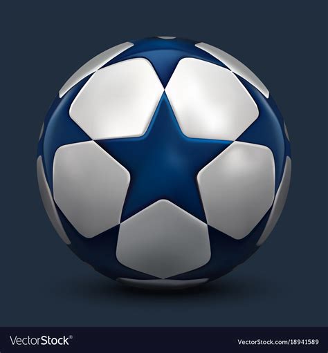 Soccer Ball Football Ball With Blue Stars Vector Image